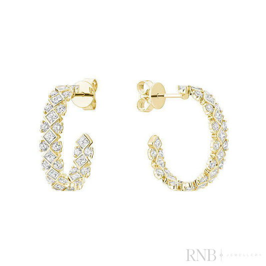 Fancy Lozenge Diamond Loop Earrings