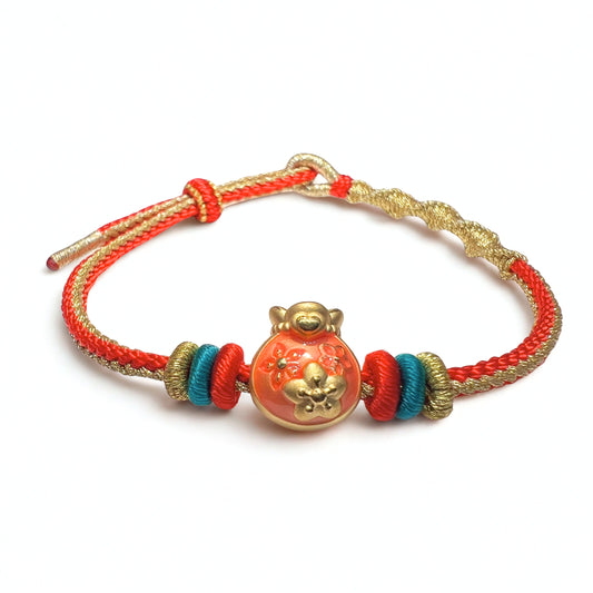 24K Gold Fortune Bag Bracelet