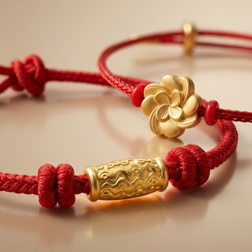 24K Gold Floral Bracelet
