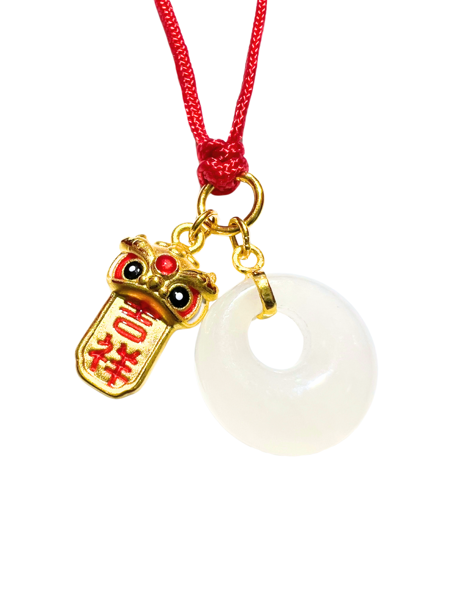 24K Hetian Jade Necklace (Lion Dance)