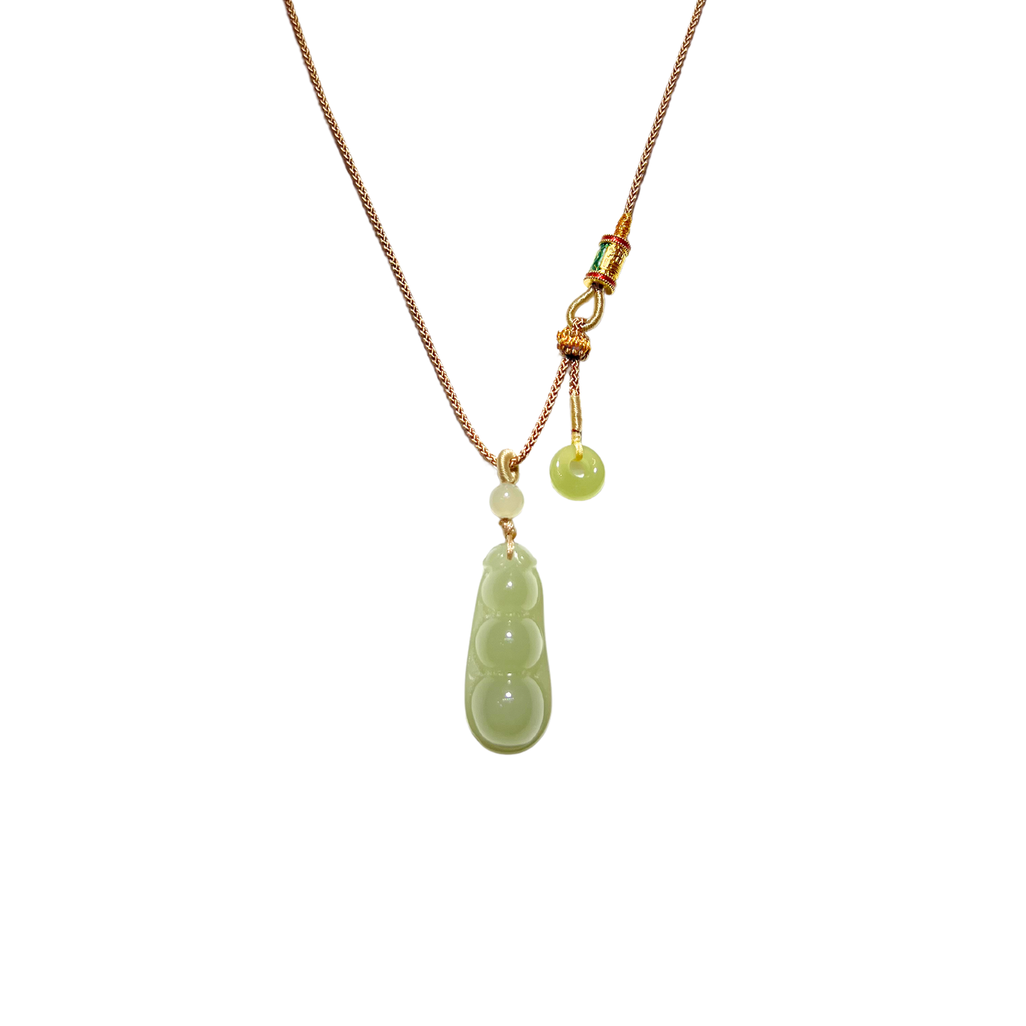 24K Hetian Jade Necklace (Bean)