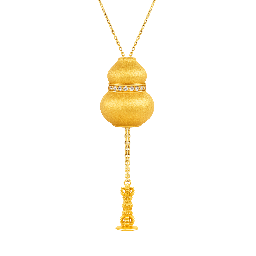 24K Gold Necklace (Calabash with Vajra Dorje)