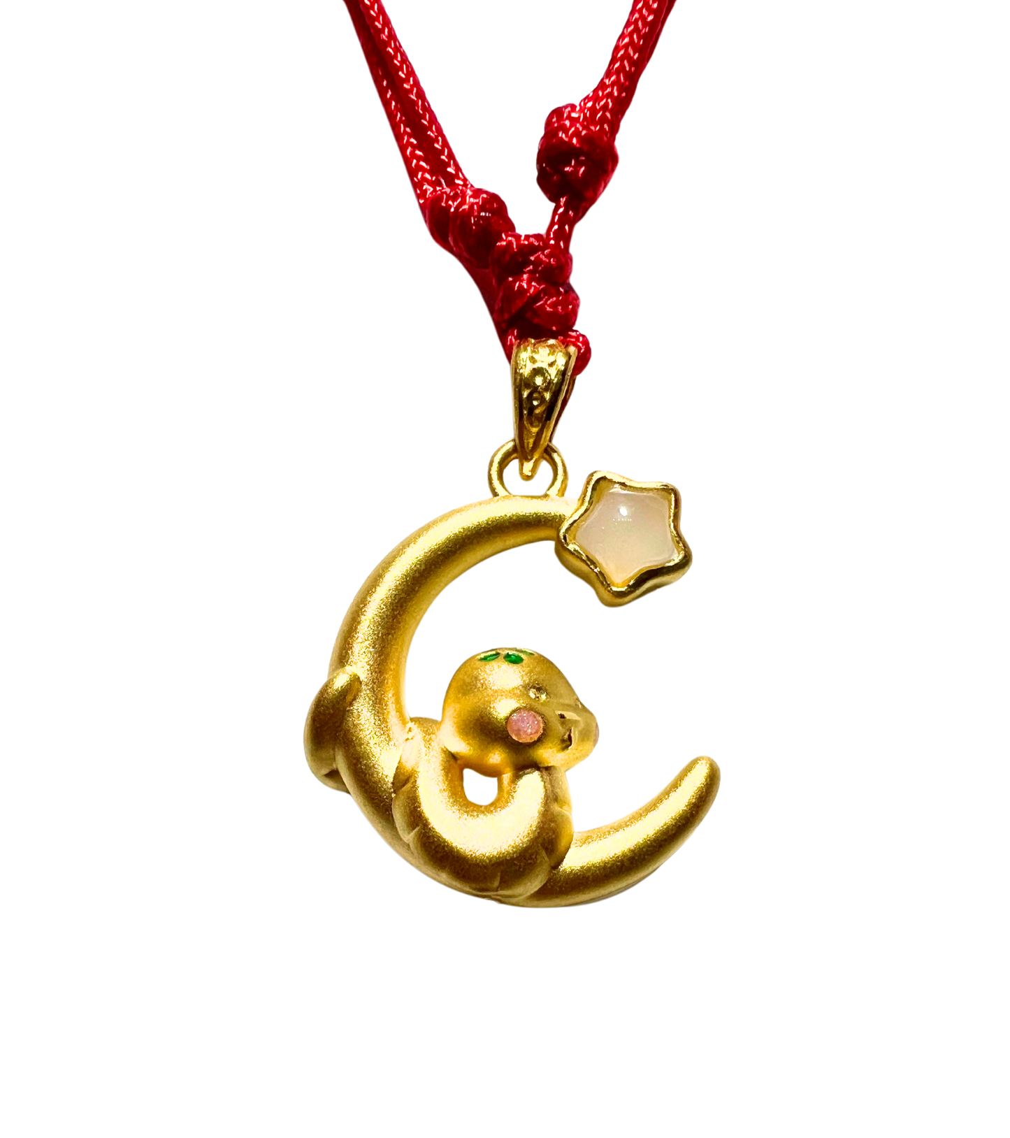 24K Hetian Jade Chinese Zodiac Necklace (Snake)
