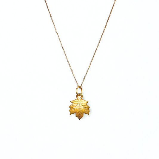 24K Gold Maple Leaf necklace