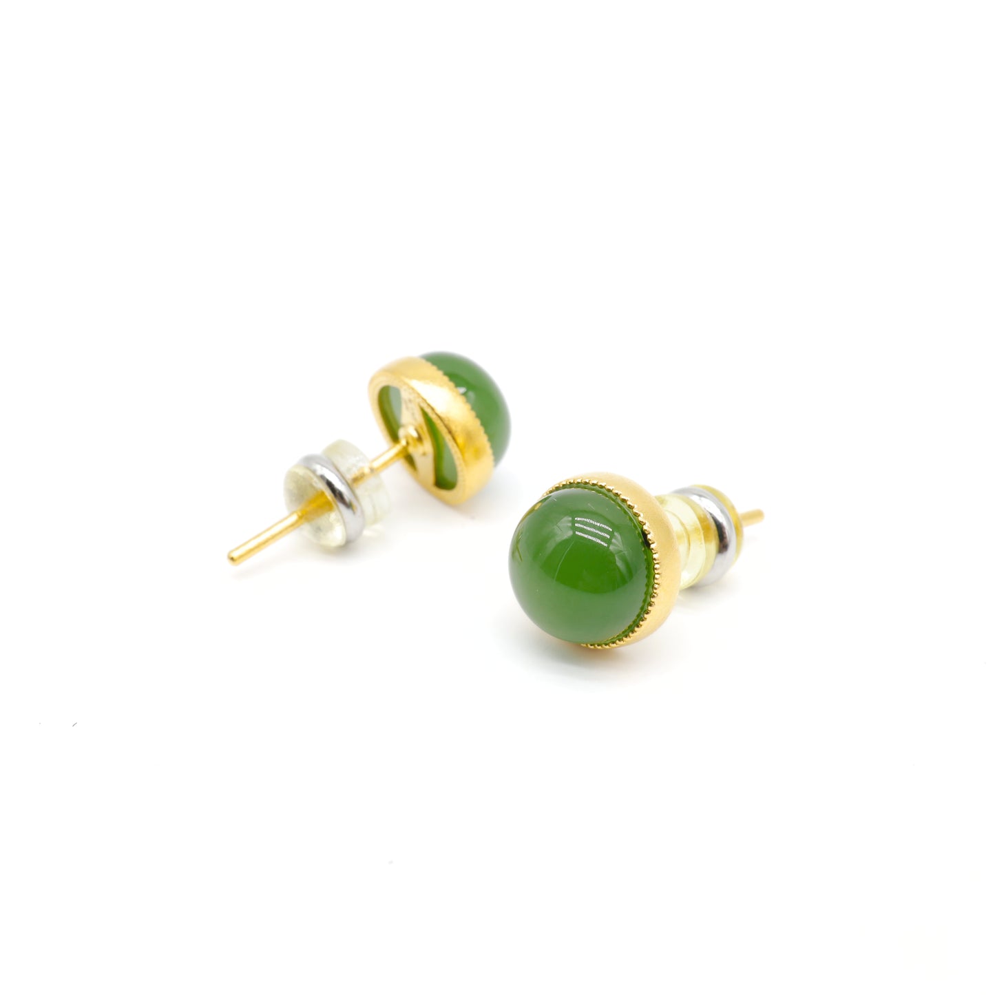 24K Gold Hetian Jade Earring
