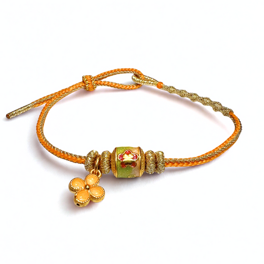 24K Gold Bracelet (Flower, Lucky Charm)