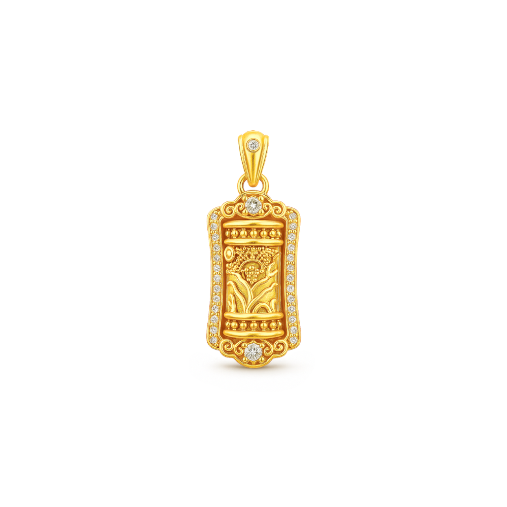 24K Gold Fortune Spinner Pendant