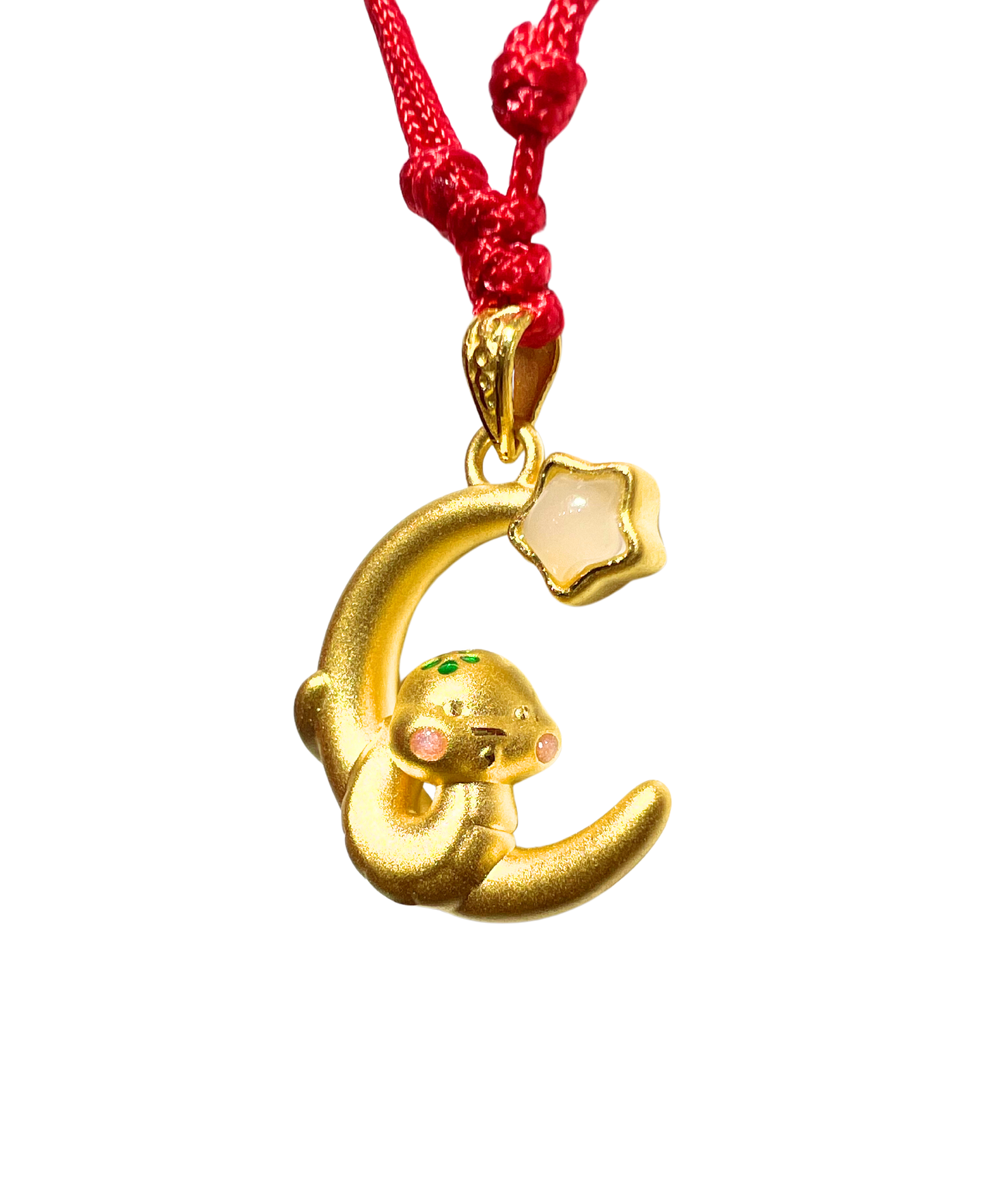 24K Hetian Jade Chinese Zodiac Necklace (Snake)