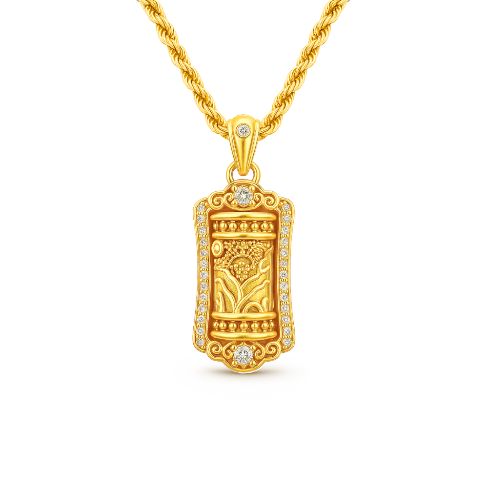 24K Gold Fortune Spinner Pendant