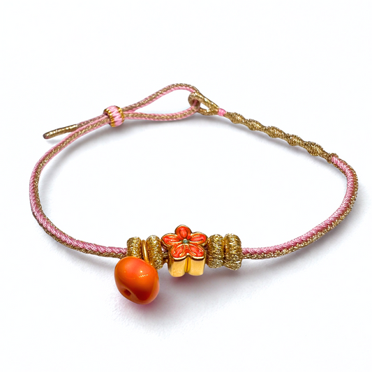 24K Gold Bracelet (Tangerine, Flower)