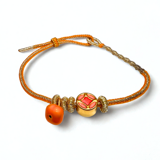 24K Gold Bracelet (Tangerine, Lucky Charm)