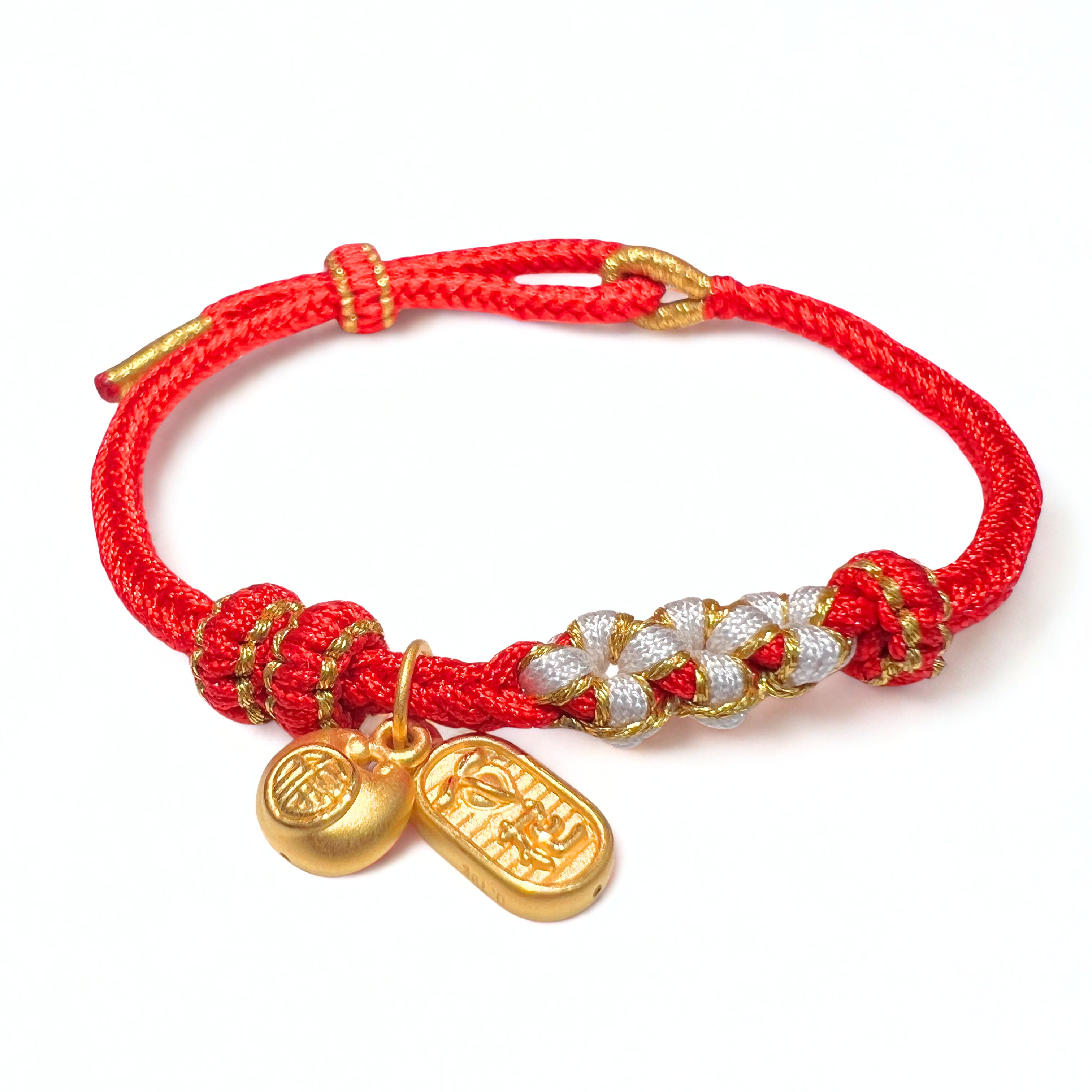 24K Gold Money Bag & Peach Blossom Bracelet