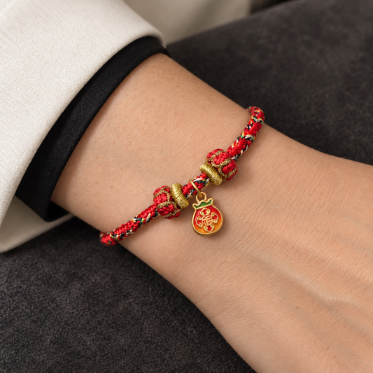 24K Gold Fortune Bag Bracelet