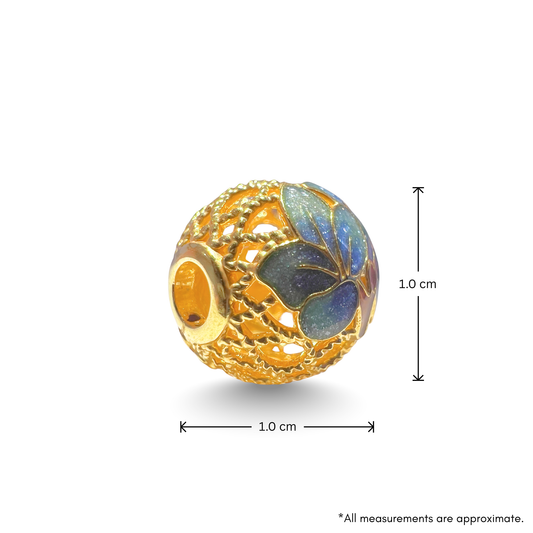 24K Gold Floral Bead Charm