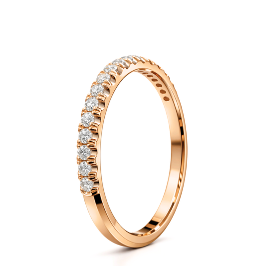 Rose Gold Diamond Half Eternity Band Ring (0.15 CTW)