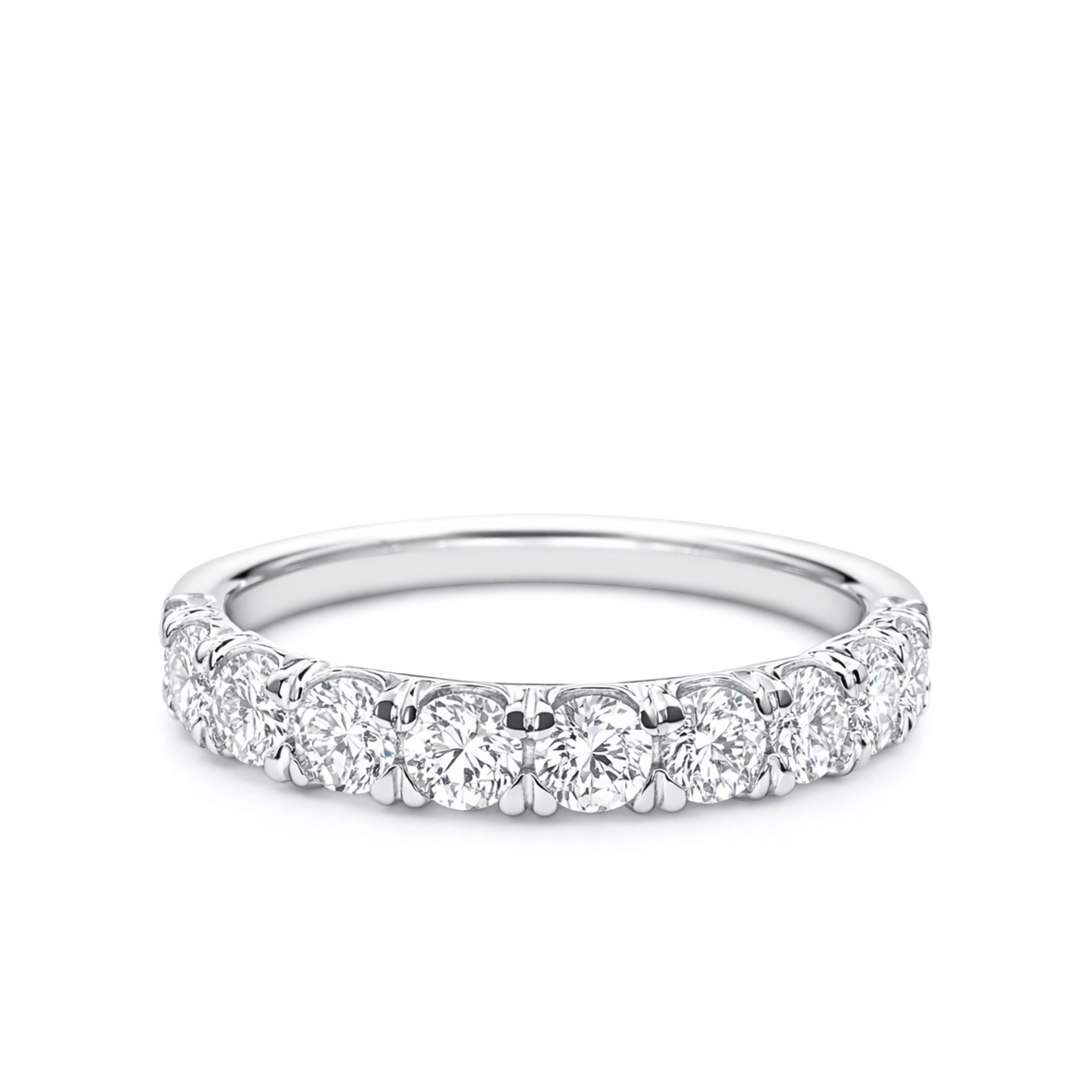 Round Brilliant Diamond Platinum Eternity Style Wedding Band Ring
