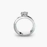 Wide Band Solitaire with Pavé Band Wide Band Solitaire with Pavé Band
