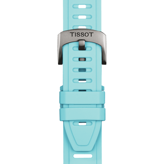 TISSOT OFFICIAL ICE BLUE SILICONE STRAP LUGS 21 MM XS T852049329