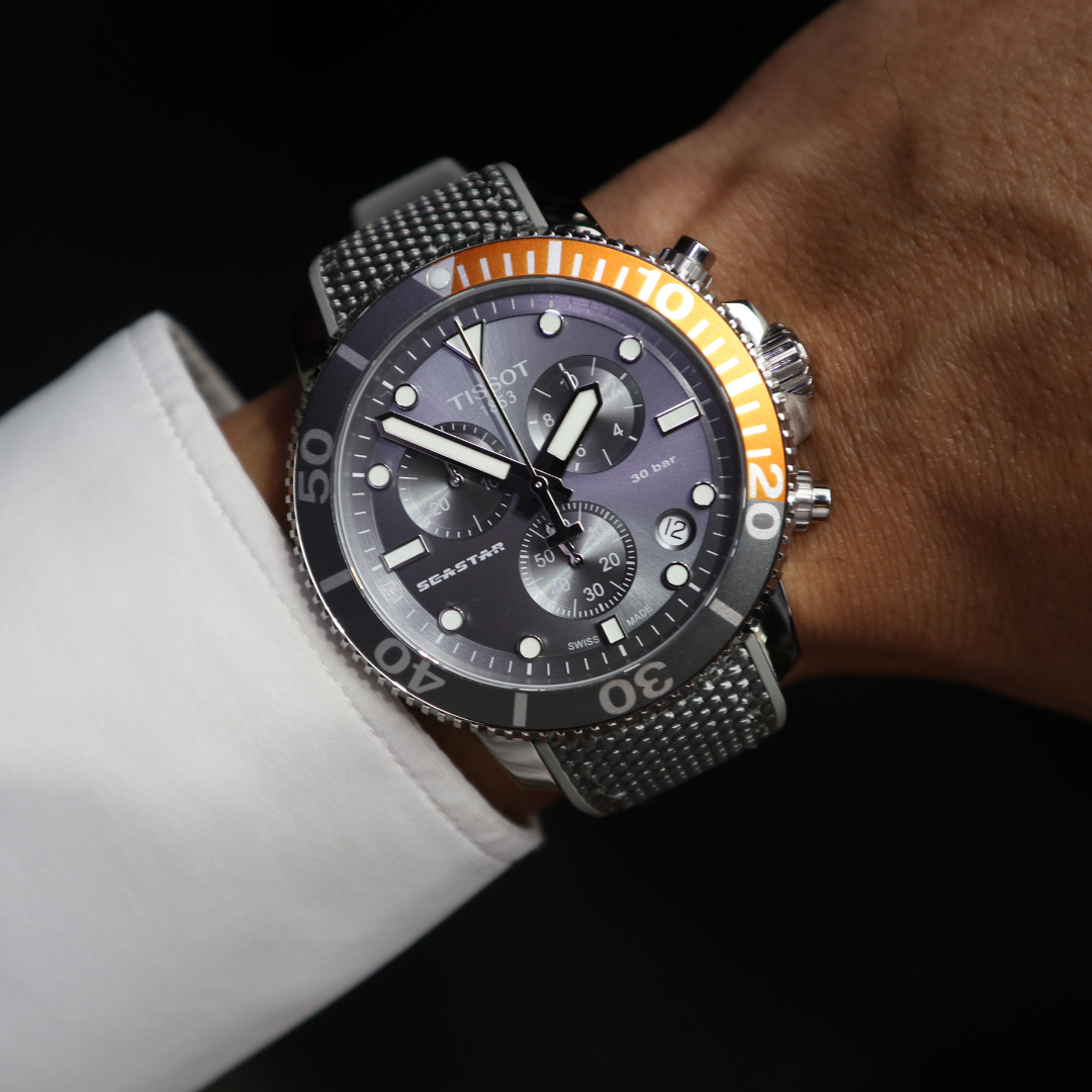 Tissot black 2025 dial chronograph