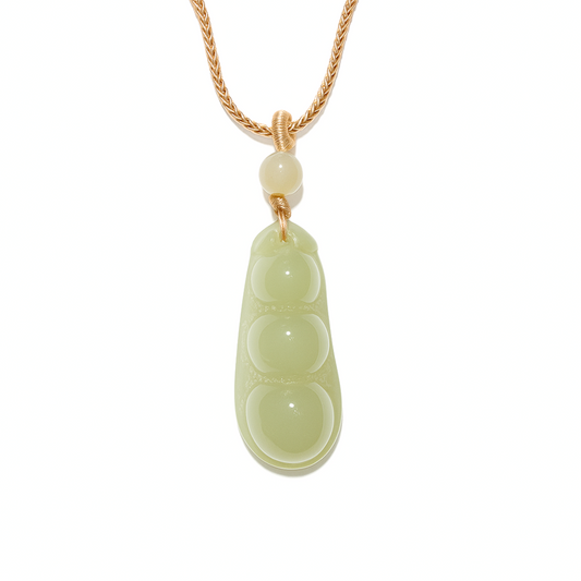 24K Hetian Jade Necklace (Bean)