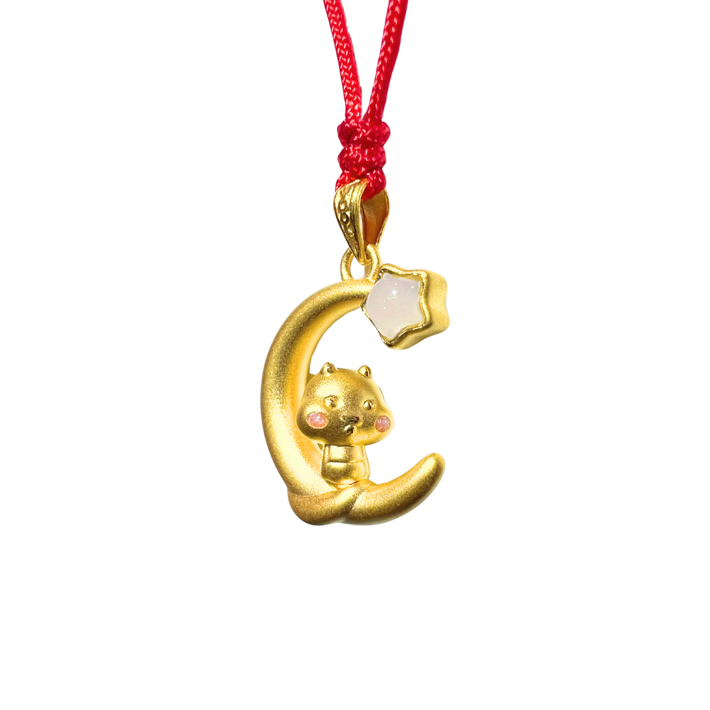 24K Hetian Jade Chinese Zodiac Necklace (Snake)