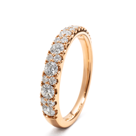 Rosé Spark Two-Size Diamond Band
