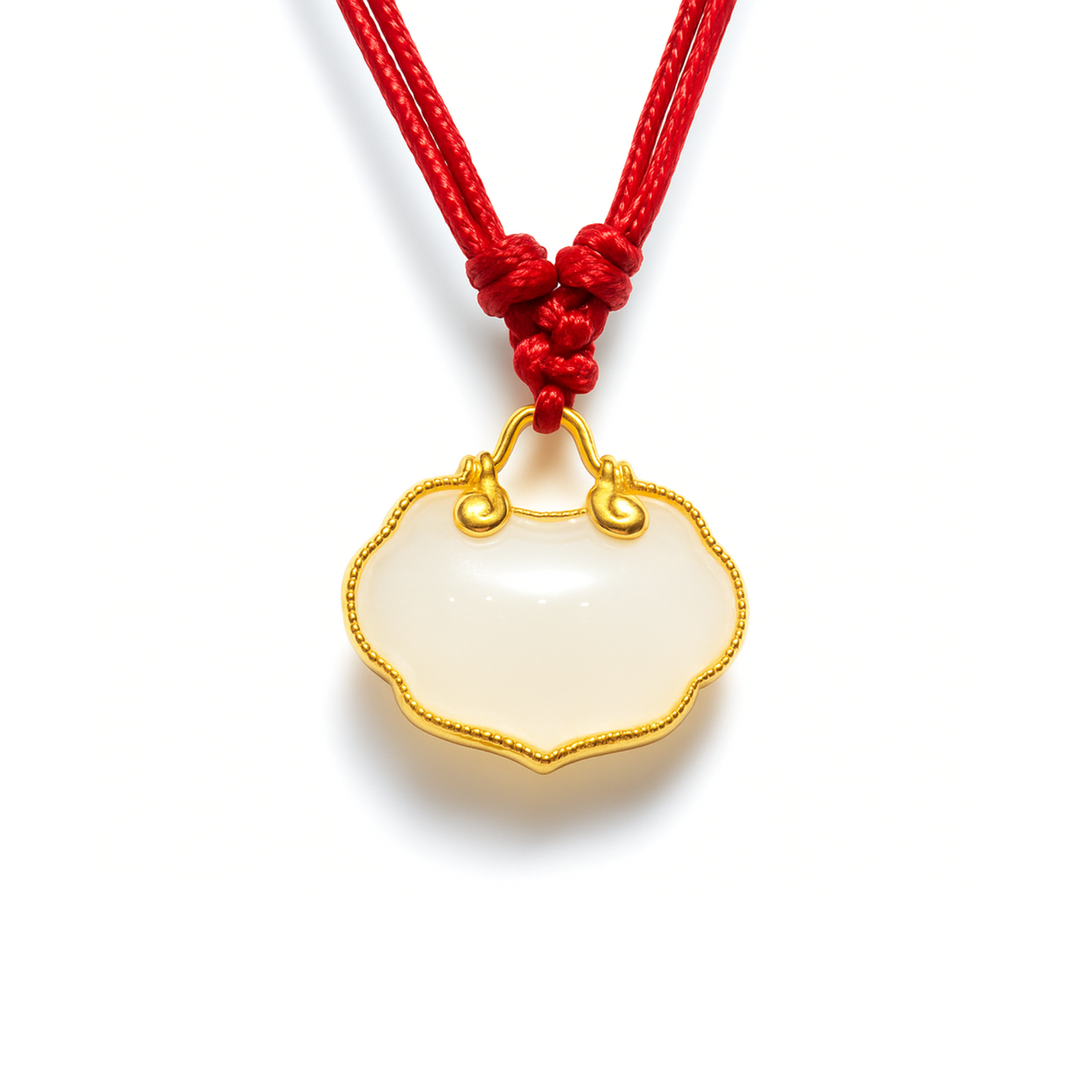 24K Hetian Jade Necklace (auspicious cloud)
