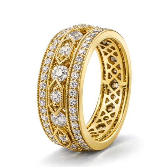 Yellow Gold 107-Diamond Pavé Band