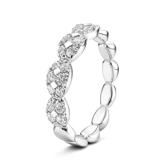 White Gold Diamond Cluster Band