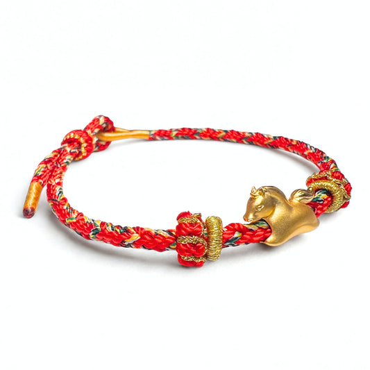 24K Gold Zodiac Horse Bracelet