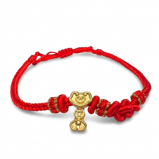 24K Gold Ruyi & Coin Bracelet