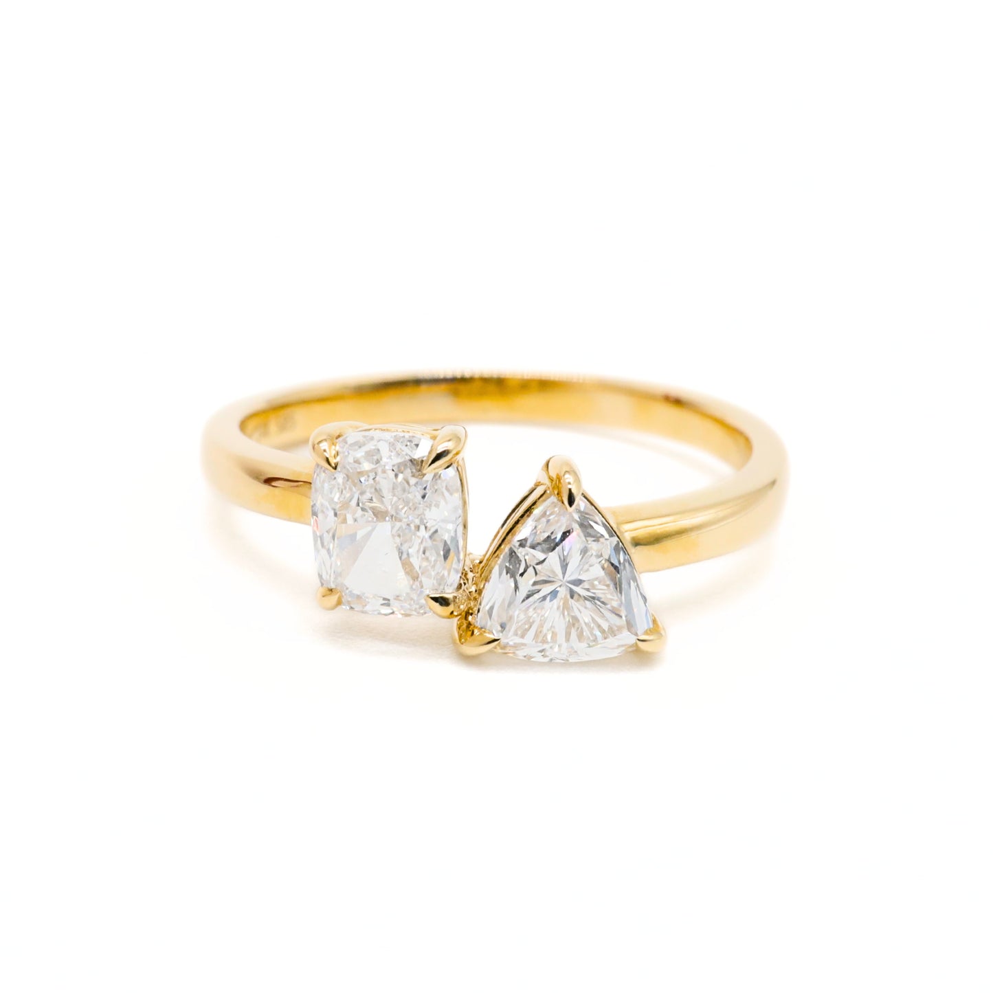 Toi et Moi Trillion & Cushion Lab Grown Diamonds Ring