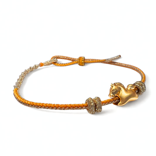 24K Gold Zodiac Horse bracelet