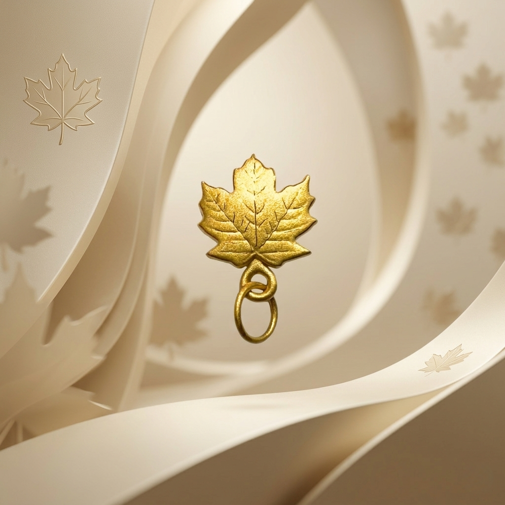 24K Gold Maple Leaf Charm