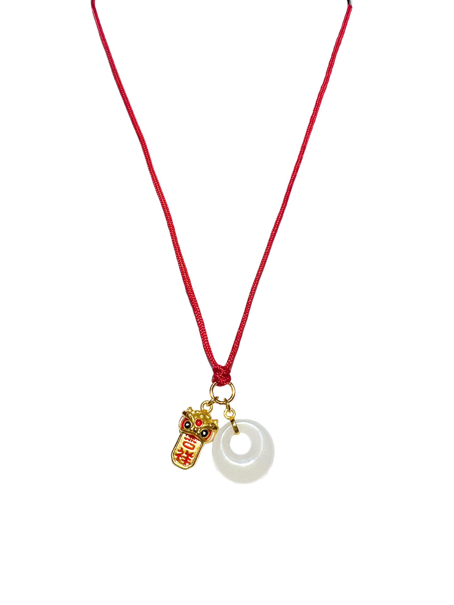 24K Hetian Jade Necklace (Lion Dance)