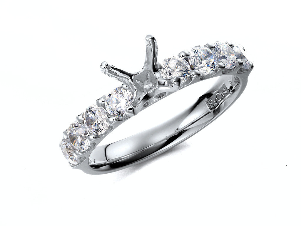 EsCa DIAMOND ENGAGEMENT RING SET IN 18K WHITE GOLD