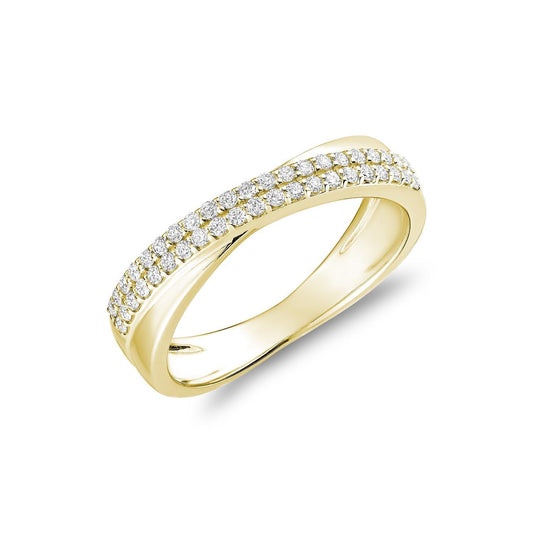 Crossover Pave Diamond Ring