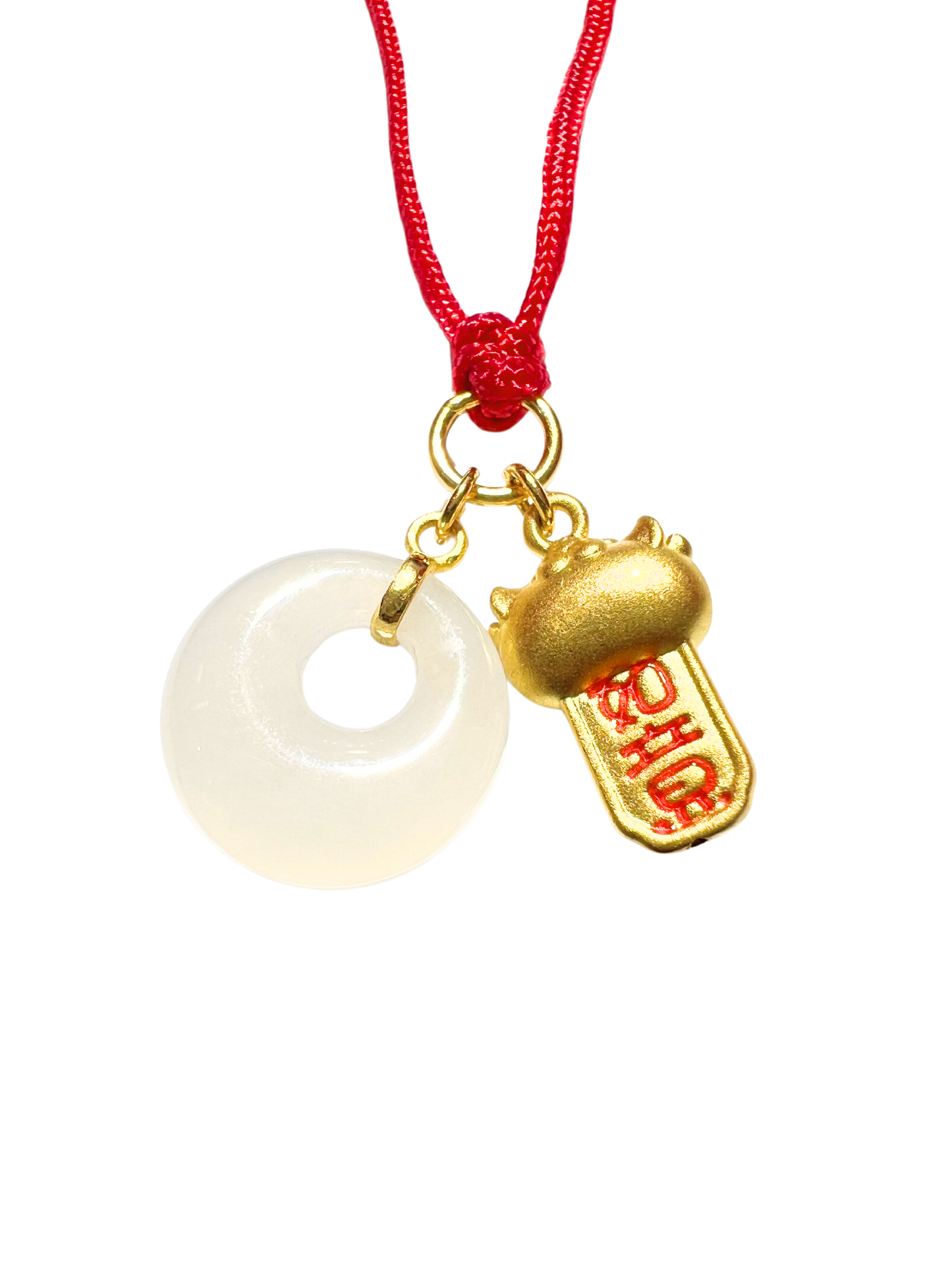 24K Hetian Jade Necklace (Lion Dance)