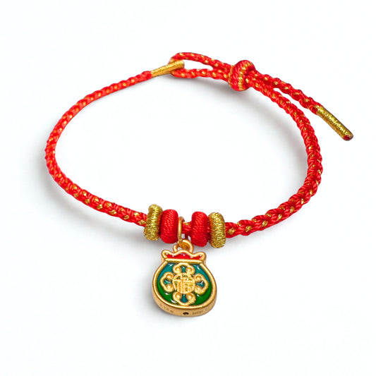 24K Gold Fortune Bag Bracelet