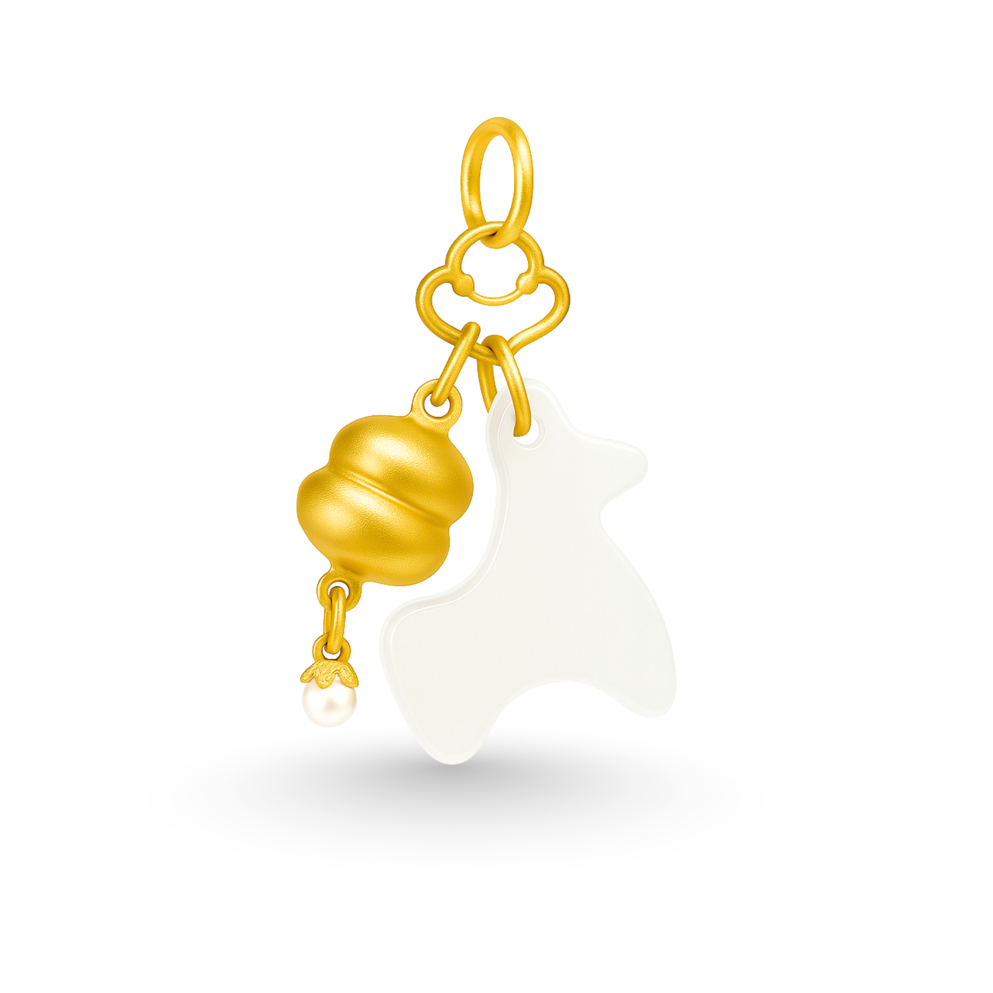 24k Gold Hetian Jade Chinese Zodiac Horse Charm