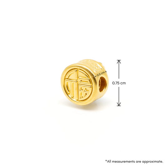 24K Gold Hetian Jade Gourd Charm