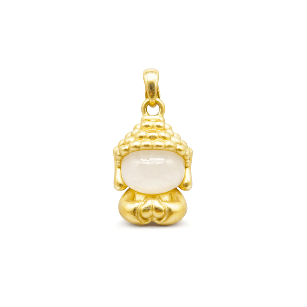 24K Gold Hetian Jade buddha Pendant