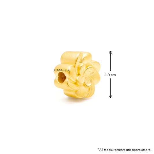 24K Gold Floral Charm