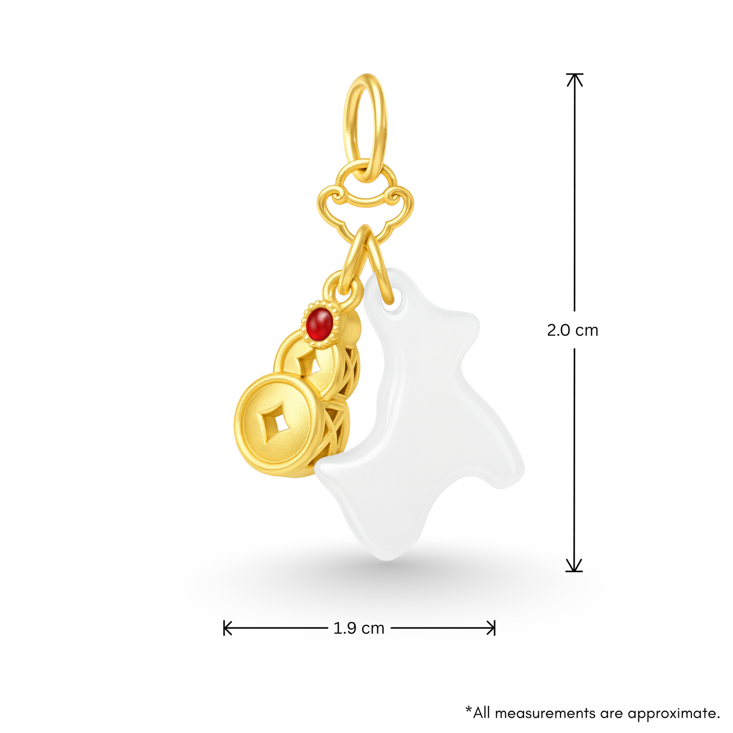 24k Gold Hetian Jade Chinese Zodiac Horse Charm