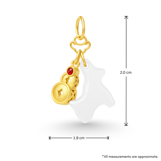24k Gold Hetian Jade Chinese Zodiac Horse Charm