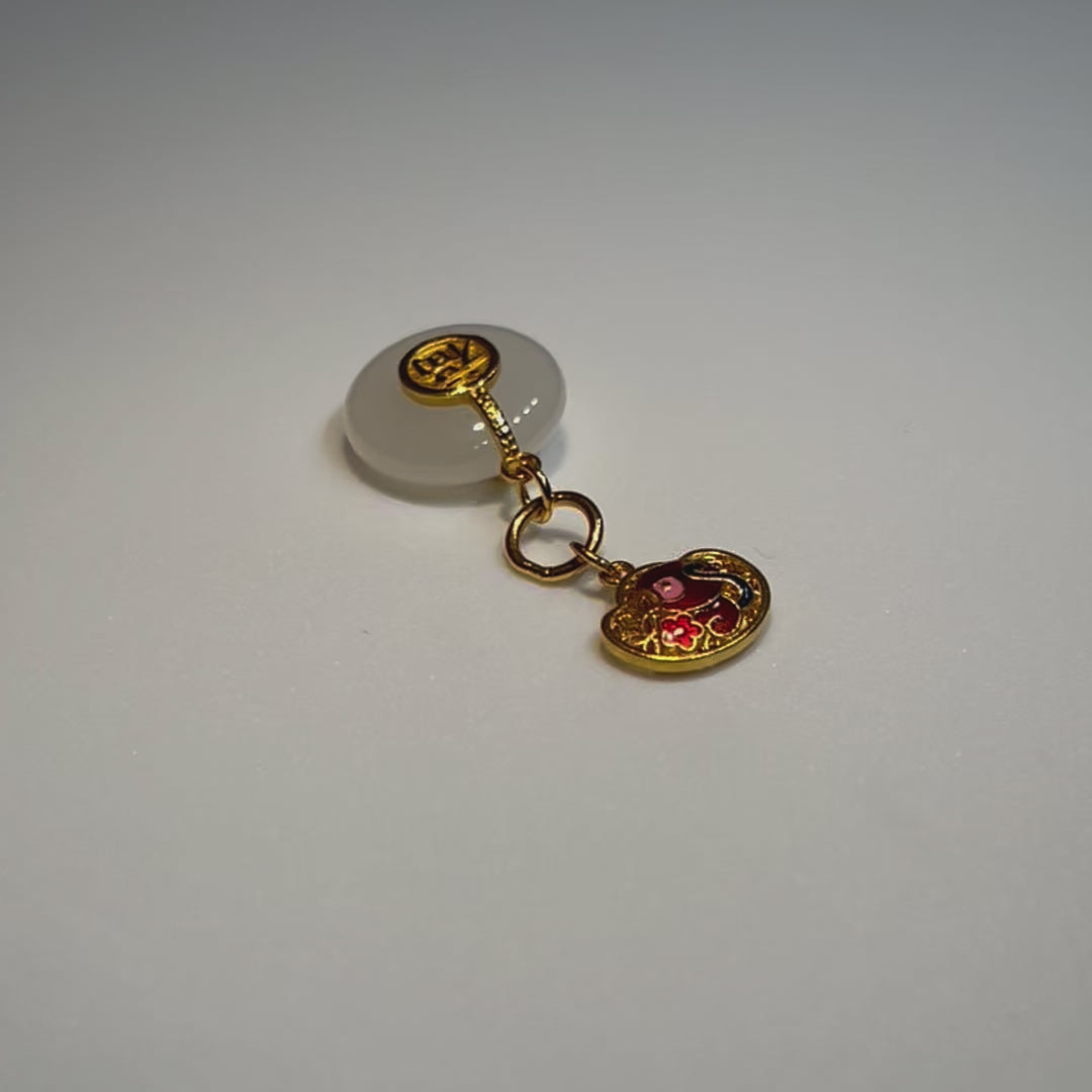 24K Chinese Zodiac Hetian Jade Gold Charm (Monkey) 24K Chinese Zodiac Hetian Jade Gold Charm (Monkey)