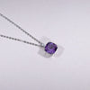 Cushion Cut Colored Stone and Diamond Pendant Cushion Cut Colored Stone and Diamond Pendant