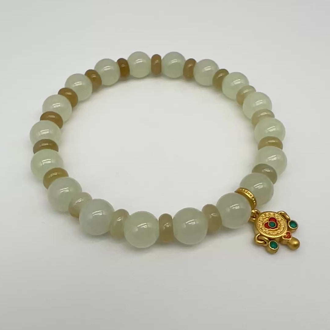 24K Gold Hetian Jade Bracelet 24K Gold Hetian Jade Bracelet