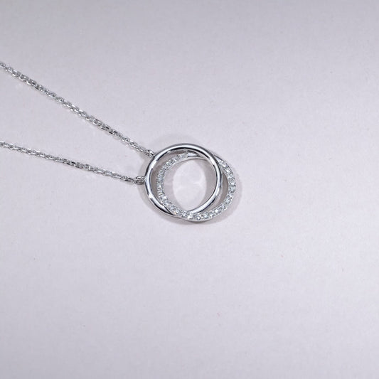 Double Circle Diamond Necklace