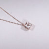 Cushion Cut Colored Stone and Diamond Pendant Cushion Cut Colored Stone and Diamond Pendant
